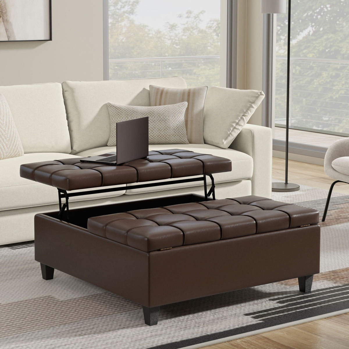 Harrison - Upholstered Coffee Table Storage Ottoman, photo 33 of 40