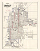 Vintage Map of Terre Haute, Indiana 1907