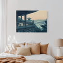 Japanese Temple Balcony – Serene Misty Mountain View Wall Art