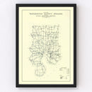 Vintage Map of Vanderburgh County, Indiana 1908