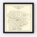 Vintage Map of Washington County, Indiana 1910