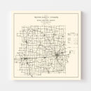 Vintage Map of Wayne County, Indiana 1910