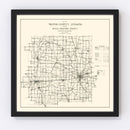 Vintage Map of Wayne County, Indiana 1910
