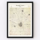 Vintage Map of Delaware County, Indiana 1904