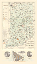 Vintage Map of Indiana 1923