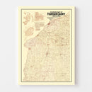 Vintage Map of Fountain County, Indiana 1897