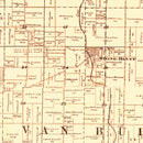 Vintage Map of Fountain County, Indiana 1897