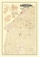 Vintage Map of Fountain County, Indiana 1897