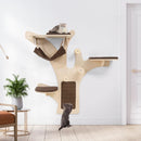 Wall-Mounted Cat Tower Cat Wall Shelves Furniture with Perch-Brown by LJGDeals