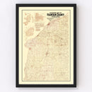 Vintage Map of Fountain County, Indiana 1897
