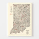 Vintage Map of Indiana 1933
