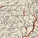 Vintage Map of Indiana 1933