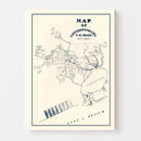 Vintage Map of Jefferson County, Texas 1840