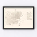 Vintage Map of Brownsville, Texas 1878
