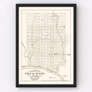 Vintage Map of Austin, Texas 1872
