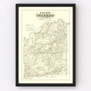 Vintage Map of Fannin County, Texas 1870