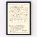 Vintage Map of Galveston, Texas 1889