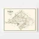 Vintage Map of Comal County, Texas 1862