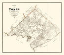Vintage Map of Comal County, Texas 1862