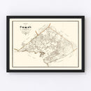 Vintage Map of Comal County, Texas 1862