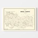 Vintage Map of Bowie County, Texas 1860