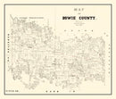 Vintage Map of Bowie County, Texas 1860