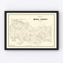Vintage Map of Bowie County, Texas 1860