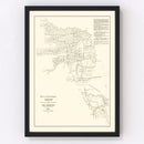 Vintage Map of Gillespie County, Texas 1850