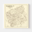 Vintage Map of McLennan County, Texas 1878
