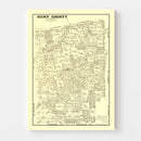 Vintage Map of Hunt County, Texas 1879