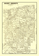 Vintage Map of Hunt County, Texas 1879