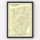 Vintage Map of Hunt County, Texas 1879