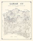 Vintage Map of Lamar County, Texas 1889