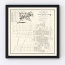 Vintage Map of Abilene, Texas 1885
