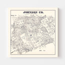 Vintage Map of Johnson County, Texas 1887