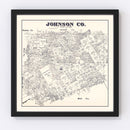 Vintage Map of Johnson County, Texas 1887