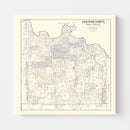 Vintage Map of Grayson County, Texas 1885
