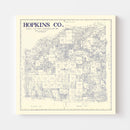 Vintage Map of Hopkins County, Texas 1885