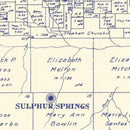 Vintage Map of Hopkins County, Texas 1885