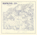 Vintage Map of Hopkins County, Texas 1885