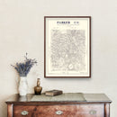 Vintage Map of Parker County, Texas 1889