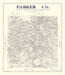 Vintage Map of Parker County, Texas 1889