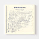 Vintage Map of Robertson County, Texas 1889