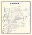 Vintage Map of Robertson County, Texas 1889
