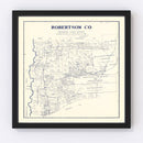 Vintage Map of Robertson County, Texas 1889