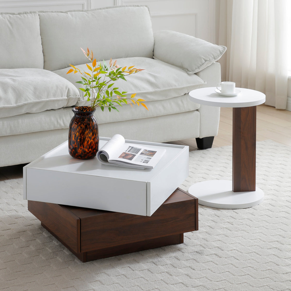 Rotating Coffee Table with 2 Drawers, photo 2 of 6