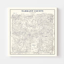 Vintage Map of Tarrant County, Texas 1885