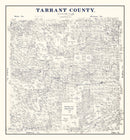 Vintage Map of Tarrant County, Texas 1885