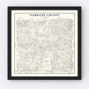 Vintage Map of Tarrant County, Texas 1885