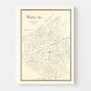 Vintage Map of Walker County, Texas 1889